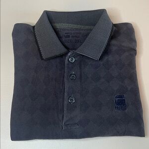 GStar Raw Diamond Pattern Polo Gray Size 2XL